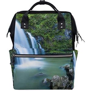 Grote capaciteit Luier Tote Nappy Tas Mummy Rugzak voor Baby Care, Creek Waterval Print Multi-Functie Waterdichte Travel Back Pack Stijlvol voor mama en papa 11"" x 7"" x 15.7"" Kleur1