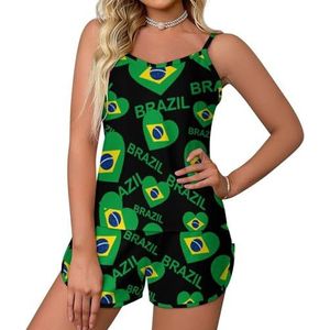 Love Brazil 2-delige pyjamaset voor dames, sexy tanktop en shorts, nachtkleding PJ Lounge