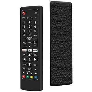 Beschermhoes voor LG AKB75095307 AKB75375604 AKB74915305Afstandsbediening, Siliconen Antislip LG Smart TV Afstandsbediening Case Cover Skin Houder Mouw Protector Sleeve Houder (Zwart)