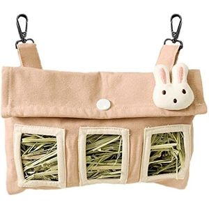 Bunny hooizak - Bunny Hay Feeder Bag Leuk - Leuke Hangende Dierlijke Hooivoederzak voor Cavia's Konijn (3 Gaten) Theaceae