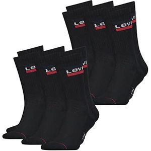 Levis Unisex Sokken Regular Cut 120SF SPRT LT 6 Pack, zwart (003), 43-46 EU