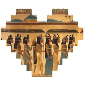 Vrouwen In Het Oude Egypte Legpuzzel - Hartvormige Bouwstenen Puzzel-Leuk En Stressverlichtend Puzzel Spel