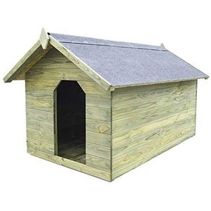 Hondenhok voor buiten, hondenhok met openend dak, hondenbed van FSC-geïmpregneerd hout, waterdicht, eenvoudig onderhoud (104,5 x 153,5 x 94 cm)