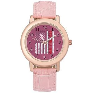Beste Oom Ooit Rode Lijn USA Vlag Horloges Voor Vrouwen Mode Sport Horloge Vrouwen Lederen Horloge