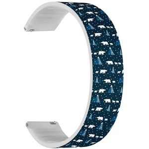 RYANUKA 18mm Solo Loop Zachte Siliconen Sport Horloge Band Met Quick Release (Polar Bear Kinderen Winter Landschap) Elastische Siliconen Band Band Accessoire, Siliconen, Geen edelsteen