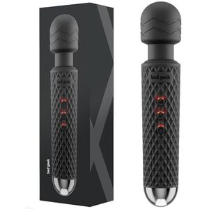 Wand Massager per bed geek met Memory Feature Draadloze Handheld Elektrische Massager. massager voor Rug-, Hals, Schouder- en Beenmassage (Zwart Pack)