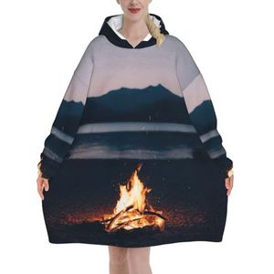 Oversized Camping Hoodies Vrouwen Uk Pluizige Deken Hoodie Sherpa Vrouwen Fleece Draagbare Deken Mannen