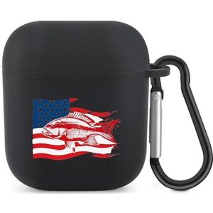Amerikaanse Vlag Leuke Case Voor AirPods 2 & 1 Schokbestendige Beschermende Hoofdtelefoon Gevallen Cover Met Sleutelhanger Voor Mannen Vrouwen