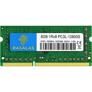 RASALAS 8GB 1Rx8 PC3L-12800S DDR3L 1600MHz SODIMM DDR3 1600 RAM 1.35 V CL11 204-Pin PC3 12800 Laptop Geheugen