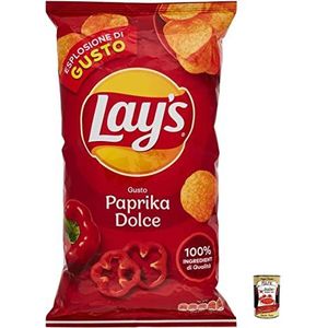 3 x Lay's Paprika Dolce zoete paprika chips patatine aardappelchips gezouten 133 g aardappelchips + Italiaanse gourmet Polpa 400 g