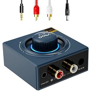 YMOO B06T3+ Bluetooth Receiver, LDAC Aptx SBC AAC Bluetooth Audio Adapter voor Thuisstereo, 30 ms Lage Latentie, RCA 3,5 mm Jack Aux HiFi voor Luidspreker/PC/Versterker van Telefoon/Tablet/Laptop