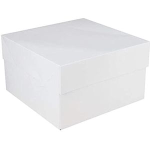 FUNCAKES FC1087 taartdoos blanco 30 cm x 30 cm x 15 cm, karton, wit, 30 x 30 x 15 cm
