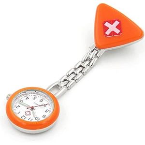 Yojack Gepersonaliseerd zakhorloge draagbaar verpleegster horloge riem clip rood kruis broche hanger zak opknoping arts verpleegkundige medisch gegraveerd horloge (kleur: oranje)