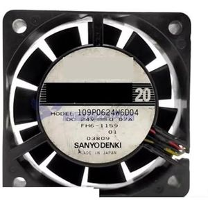 Voor SANYO voor DENKI 109P0624W6D04 DC 24V 0.07A 60x60x15mm 3-draads serverkoelventilator