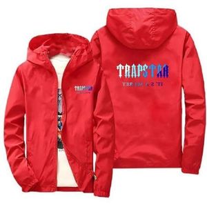 FITTAR Trapstar Windbreaker voor heren, lichtgewicht, Overgangsjas met logo bedrukt, Trapstar-jassen voor mannen, Trapstar jonge tienerjas, Trapstar Londen-jas, met capuchon, uniseks M-5XL, EE, L