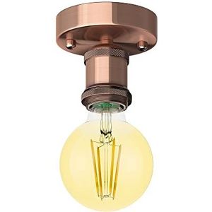ledscom.de Vintage lamp fitting RETRA, brons, rond + LED goud max. 818lm, 3-staps dimmer, extra-warm wit