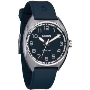 NIXON Mullet A1365-100m Waterbestendig Unisex Analoog Fashion Horloge (38 mm wijzerplaat, 20 mm siliconen band), Zilver/Teal, One Size, Mullet