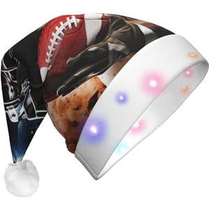 Xzeit LED Kerst Hoed Voor Volwassen Kerstman Hoed Cool American Football Licht up Kerst Hoed Xmas Vakantie Party Supplies