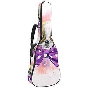 Gitaar Gigbag Waterdichte Rits Zachte Gitaar Rugzak, Bass Akoestische & Klassieke Folk Elektrische Gitaar Tas Aquarel Hand Getrokken Puppy-01