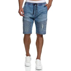 INDICODE Heren Ernest Jeans Shorts | Jeans korte broek met zakken Blue Wash L