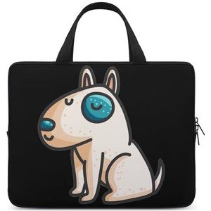 Little Cartoon Bull Terrier Hond Reizen Laptop Sleeve Case Aktetas Met Handvat Notebook Messenger Bag voor Office Business