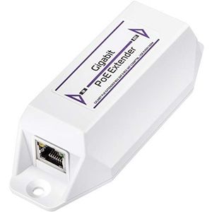 Cudy POE10 Gigabit PoE-verlengkabel, 10/100/1000 Mbps, 1-kanaals PoE-versterker/PoE-versterker, wandmontage, madeliefje, compatibel met IEEE 802.3at/802.3af