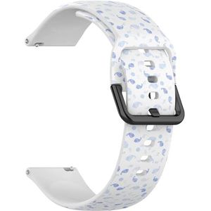 RYANUKA Compatibel met Fossil Gen 5 Carlyle/Julianna/Garrett HR, Q Explorist Gen 4/3, Sport 43 mm, Gen 5E 44 mm, (Blauw Elegant) 22 mm zachte siliconen sportband armband armband