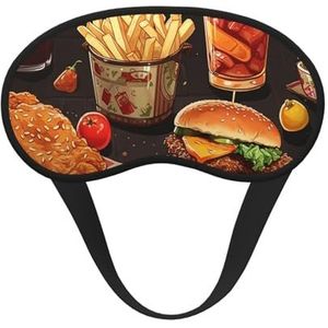 Kip Been Burger Drink Slaap Oogmasker voor Vrouwen Mannen Zacht en Comfortabel Slaap Masker Verduisterend Slaapmasker voor Reizen Yoga Nap Shift Werk