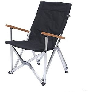 Camping klapstoel inklapbare gewatteerde armstoel stoel draagbaar buiten met armleuningen for gazon tuin achtertuin zwembad veranda (Color : Black)