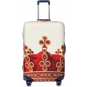EVANEM Reizen Bagage Cover Dubbelzijdige Koffer Cover Voor Man Vrouw Rode Kroon Wasbare Koffer Protector Bagage Protector Voor Reizen Volwassen, Zwart, Medium