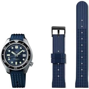 Fit for Seiko PROSPEX voorouder mm serie replica SLA017J1 SLA039J1 siliconen rubber horlogeband 20mm 22mm (Color : B blue black, Size : 22mm)