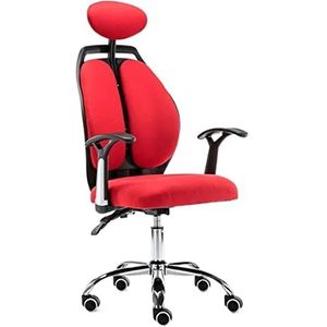 Werkstoel Bureaustoel Directiestoel Computer Stoel Thuis Games Stoel Kan Lounge Stoel Personeel Stoellift Bureaustoel Draaistoel Student Seat Bureaustoelen Computer Stoel (Color : Rot)