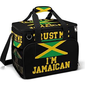 Trust Me I'm Jamaican grappige koeltas opvouwbare draagbare geïsoleerde zakken lunchtas met meerdere zakken voor strand, picknick, camping, werk
