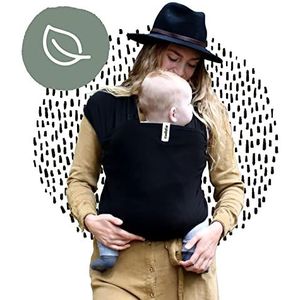 Cuddie Baby Draagdoek - Premium Organic Baby Draagdoek gemaakt van Bio Katoen - Draagdoek voor Newborns tot 15 kg - Baby Wrap en Reis Carrier - Unisex - (Zwart)