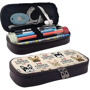 OPSREY Kleine jongens en meisjes in brandweerlieden bedrukt grote capaciteit etui briefpapier etui draagbare organizer, Ik hou van Franse Bulldog, Eén maat, Munten Pouch