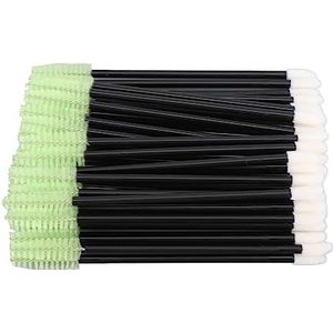 Mascara-applicators, in Hoek Verstelbare Dubbelzijdige Lippenborstel 50 Stuks Draagbaar voor Wimperverlenging (Gras groen)