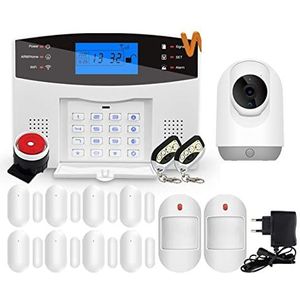 Huisbeveiligingssysteem Tuya Smart Home Alarmsysteem GSM Beveiliging Inbraakalarm 433MHz Draadloze Deur Raam Rookmelder Solar Sirene Kit Verbeter uw bescherming (Color : K, Size : Russian)