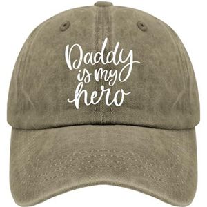 OOWK Dad Hats Daddy is My Hew Trucker Caps voor Vrouwen Retro Gewassen Katoen Verstelbaar voor Reisgeschenken, Pigment Khaki, one size