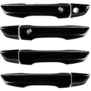 auto buitendeur handvat VOOR Civic Voor Sedan Hatchback 2017-2021 Chromen Helder Zwarte Deurgreep Decoratie Afdeklijst Set