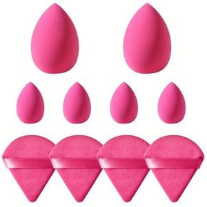10 STKS Cosmetische Puff Set Make-Up Foundation Spons Vrouwen Poederdons Make-Up Tools Make Up Blender (Color : 10pcs puff rose red)