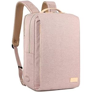 Nordace Siena Laptoprugzak van 15,6 inch voor dames en heren, met USB-oplaadpoort, waterdicht, dagelijks, reizen of werken, roze, 19L