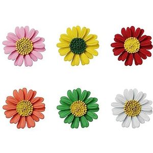 UTMACH 6-Delige Revers Pins Emaille Daisy Broche Bloem Broches voor Pullover Sjaals Jurken Pakken Rugzakken Tassen