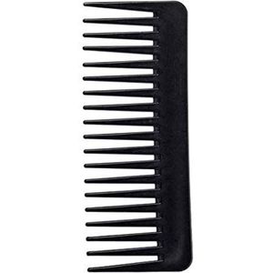 Professionele 19 Tanden Brede Tand Kam Zwart Plastic Hittebestendige Grote Brede Tand Kam Salon Styling Tool