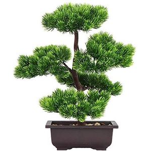 Aisamco Kunstbonsai-boom kunstplantendecoratie, kunstmatige kamerplanten in potten, Japanse bonsai-dennenplant, 33 cm hoog, voor hoofddecoratie, voor op het bureaublad