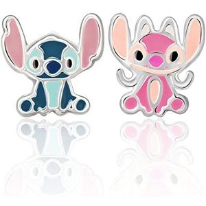 Disney Lilo en Stitch Mismatched Oorbellen, gemaakt van 925 Sterling Zilver, Cadeau voor meisjes en dames
