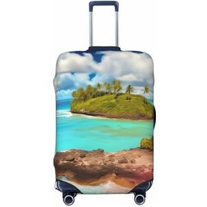 RLDOBOFE Reisbagagehoes, elastische bagagehoezen, Caribisch landschap, kofferhoes, bagagebeschermer voor reizen, krasbestendige kofferhoezen voor volwassenen, wasbare bagage, decoratief (45,7-81,3