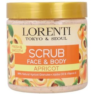 Lorenti Abrikoos Scrub 500 ML Gezicht & Lichaam | Verstevigend & Stralend Ondersteunt Collageenproductie Anti Aging en Rimpel