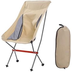 Campingstoel Camping, Outdoor Camping Picknick Draagbare Vissen Klapstoel Ademende Aluminium Rugleuning Stoel Klapstoel Wandelen(Beige,99cm)