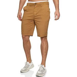 Indicode INSan chino shorts voor heren, met 5 zakken, bermuda voor heren, camel, L