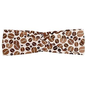 ABAKUHAUS Tonen van de aarde Hoofdband, Tasty Beans Coffee, Elastische en Zachte Bandana voor Dames, voor Sport en Dagelijks Gebruik, Caramel Brown Camel